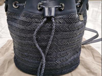 NEU! Edle Lederhandtasche/-Beutel von“UTERQÜE“, Dunkelblau NEU!