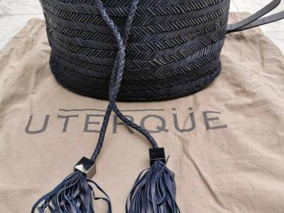 NEU! Edle Lederhandtasche/-Beutel von“UTERQÜE“, Dunkelblau NEU!