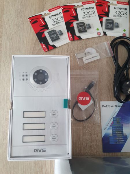 NEU !!!  GVS IP Video Türsprechanlage mit 3x 7 Zoll Monitor, HD Kamera. Infos siehe Lieferschein.