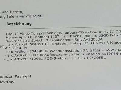 NEU !!!  GVS IP Video Türsprechanlage mit 3x 7 Zoll Monitor, HD Kamera. Infos siehe Lieferschein.