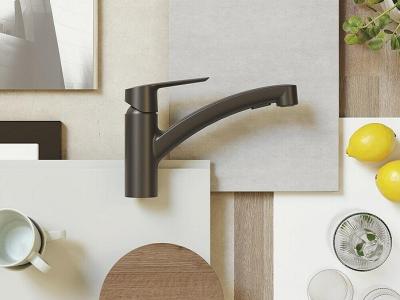 NEU schwarz matt Messing Grohe Start Küchenarmatur, Wasserhahn, ausziehbar schwenkbar Neupreis 188 €