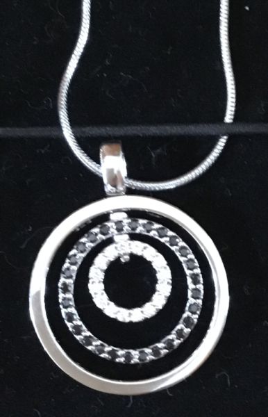 NEU! Silberkette 925-er Sterling Silber, Anhänger mit Strass