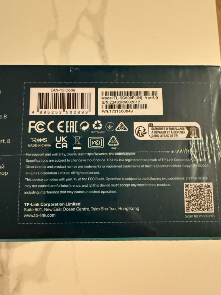 Neu: TP-Link TL-SG608E 8-Port Gigabit Switch, ungeöffnet und versiegelt