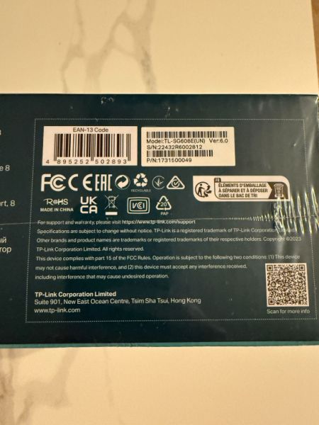 Neu: TP-Link TL-SG608E 8-Port Gigabit Switch, ungeöffnet und versiegelt