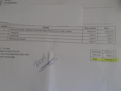 Nueva lavadora Beko 9 kg 1400 rpm frontal DSP A blanc comprada el 27.03.2026