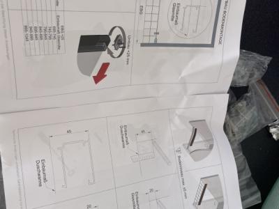 Neue Duschkabine, Pendeltüre Glas