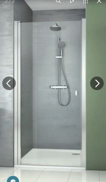 New shower cubicle, glass swing door