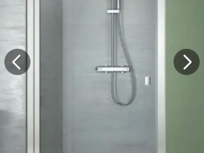 New shower cubicle, glass swing door