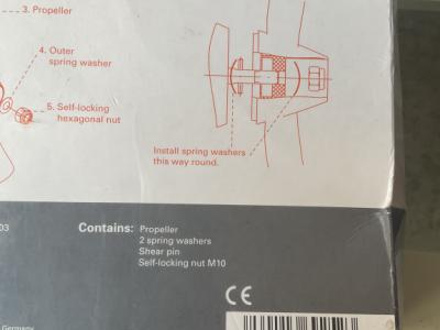 new Torqeedo replacement propeller v9/p790