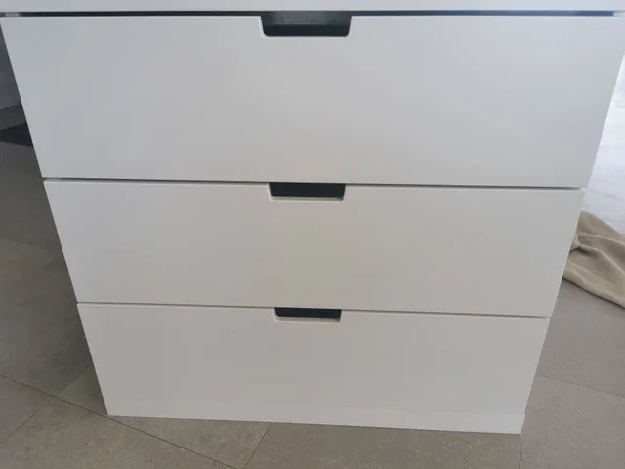 NORDLI Komode vertical, 3 schubladen, weiss