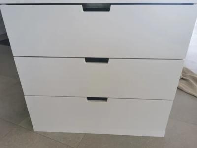 NORDLI Komode vertical, 3 schubladen, weiss