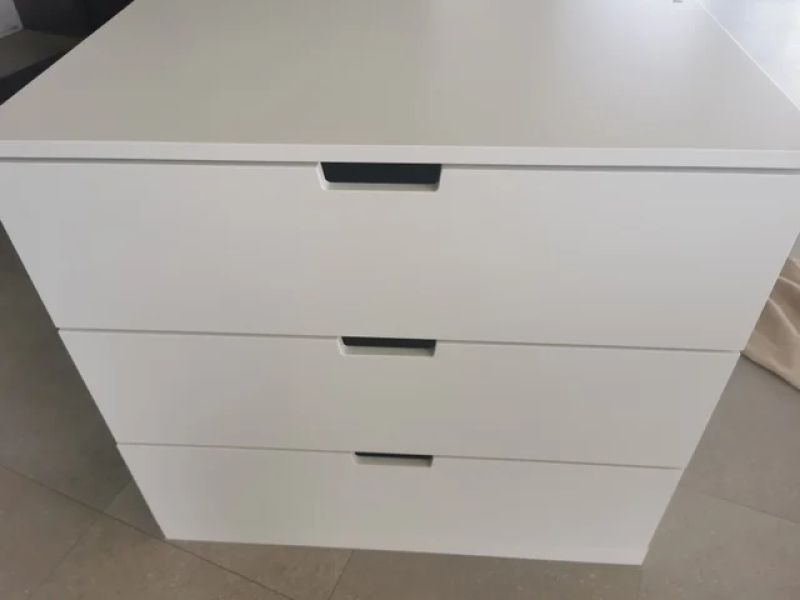 NORDLI Komode vertical, 3 schubladen, weiss
