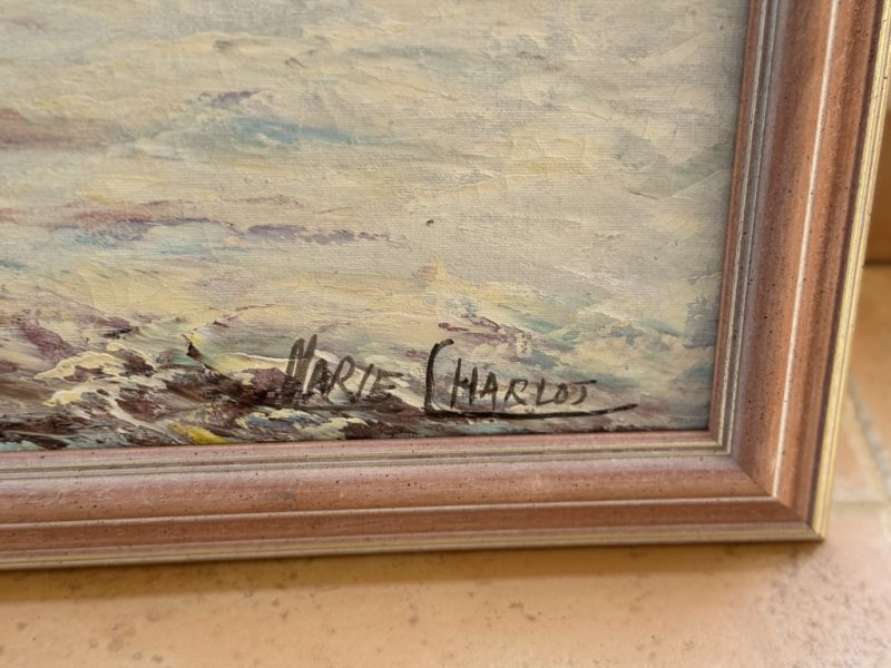 Oil painting in frame approx. 58 x 68 cm