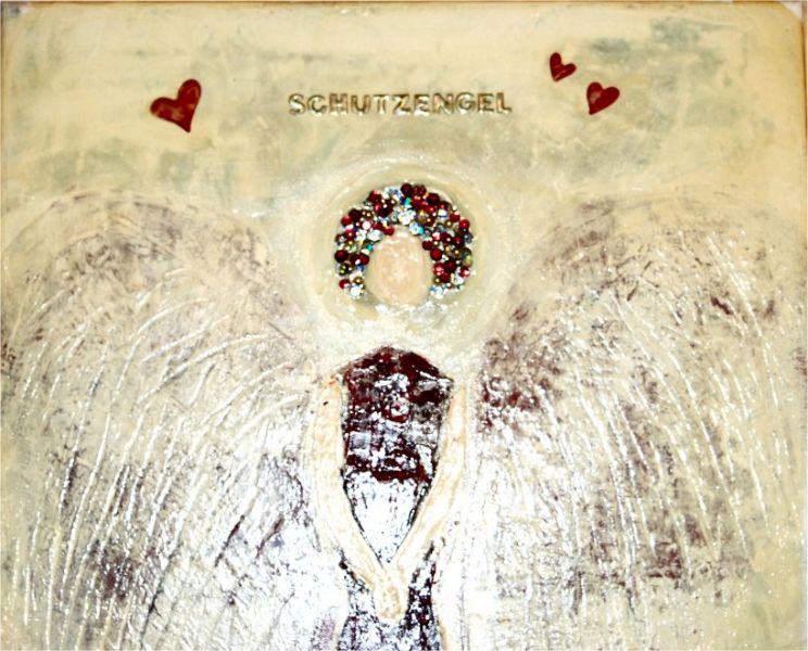 Oil painting "Guardian Angel", signed