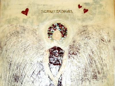 Oil painting "Guardian Angel", signed