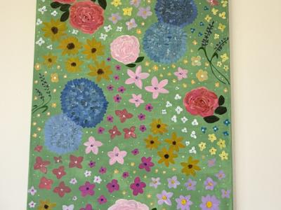 Original acrylic painting of flowers – hand-painted