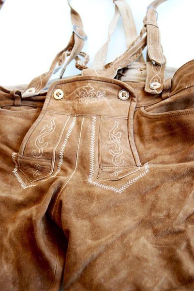 Original Kniebund Trachten Lederhose von SPIETH & WENSKY, Größe L