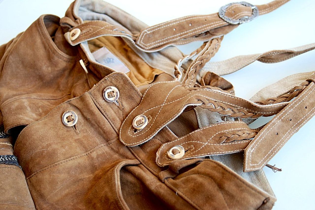 Original Kniebund Trachten Lederhose von SPIETH & WENSKY, Größe L