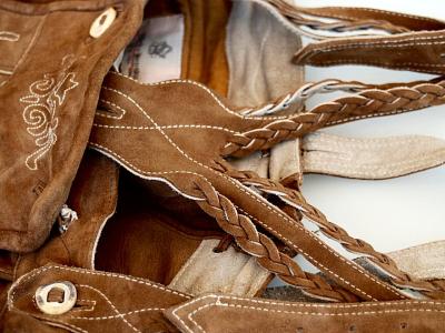 Original Kniebund Trachten Lederhose von SPIETH & WENSKY, Größe L