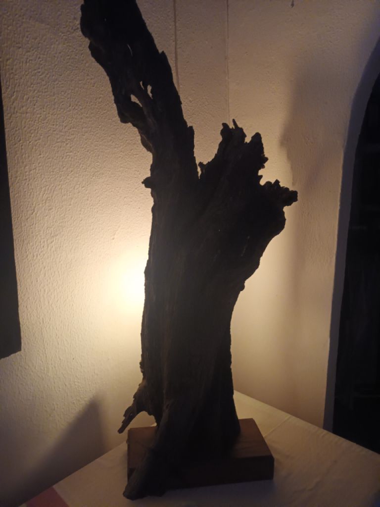 Original one-of-a-kind standing wood lamp