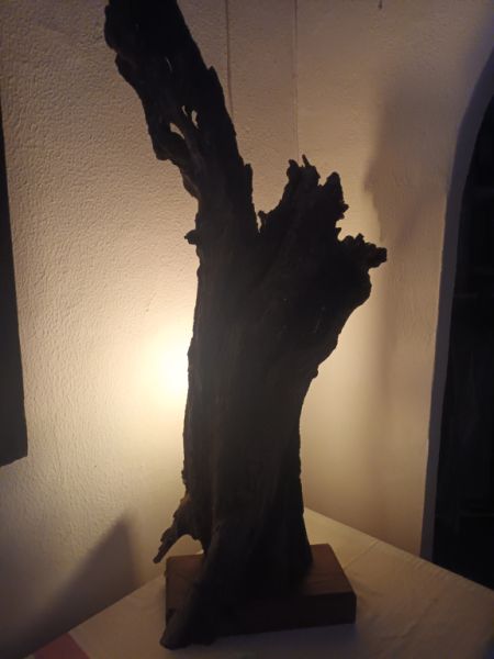 Original one-of-a-kind standing wood lamp