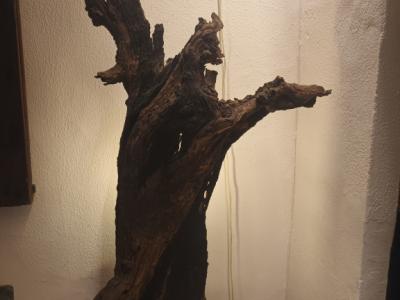 Original one-of-a-kind standing wood lamp