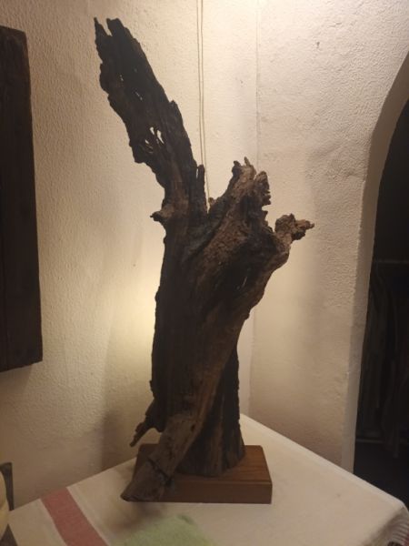 Original one-of-a-kind standing wood lamp