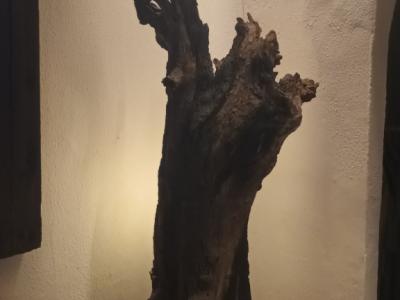 Original one-of-a-kind standing wood lamp