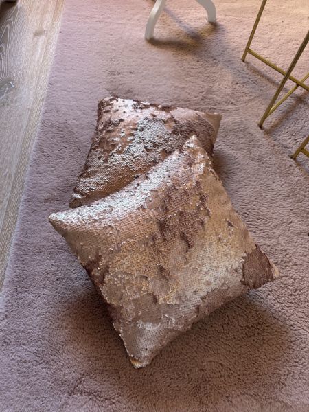 Pailletten Kissen 2 Stück in altrosa