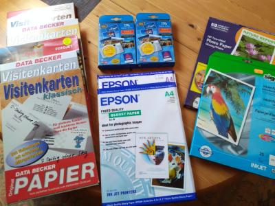 Papier für Drucken von Bildern und Visitenkarten