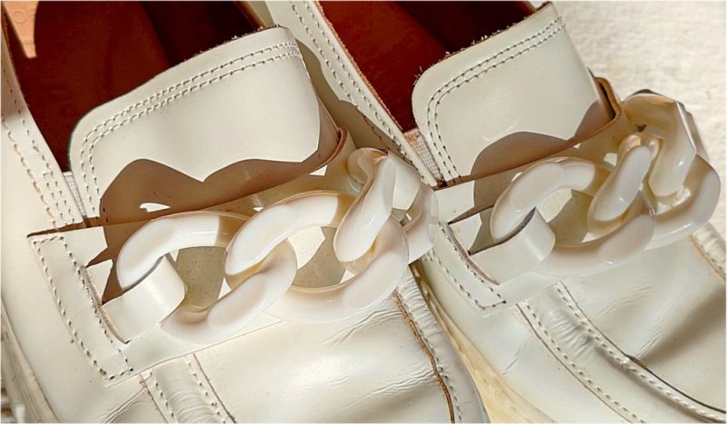 Paul Green mocasines/slip-ons de cuero con una cadena voluminosa, talla 38, muy buen estado