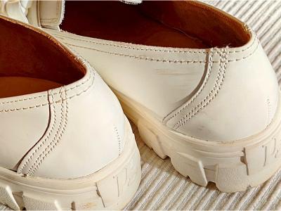 Paul Green mocasines/slip-ons de cuero con una cadena voluminosa, talla 38, muy buen estado