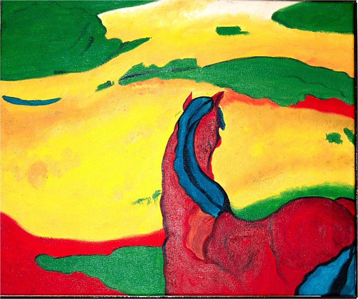 Pferdebild, Öl auf Leinwand