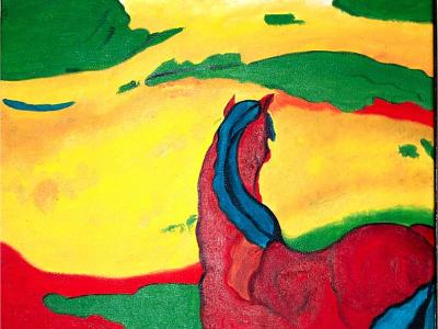 Pferdebild, Öl auf Leinwand