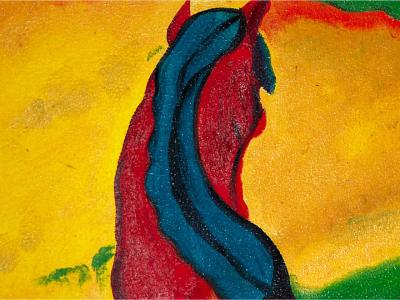 Pferdebild, Öl auf Leinwand