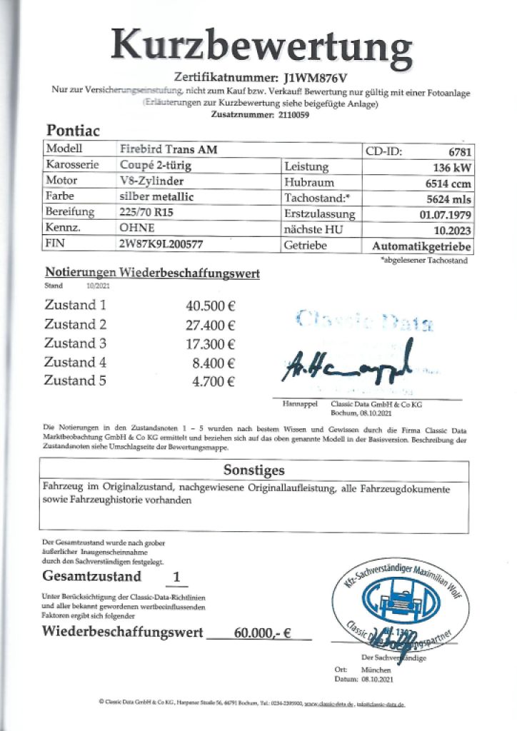 Pontiac Firebird Trans Am Targa - ! Original 10,500 miles !