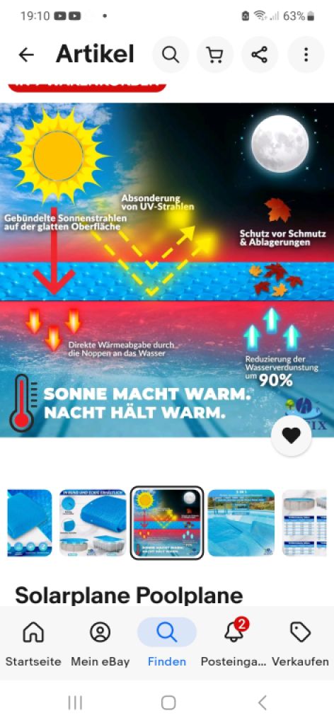 Poolabdeckung Poolfolie Solarfolie 4x8 neu Schwimmbad Abdeckung