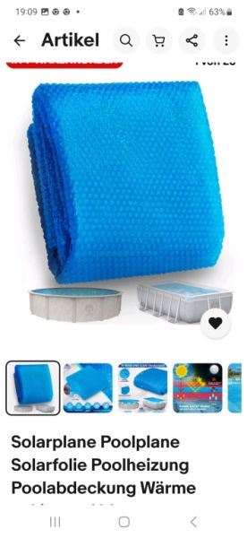 Poolabdeckung Poolfolie Solarfolie 4x8 neu Schwimmbad Abdeckung