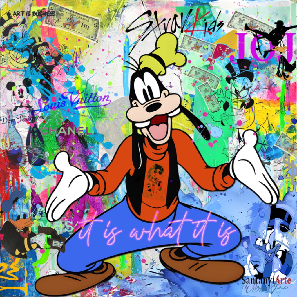 Pop Art Kunst mit Neon-Schrift