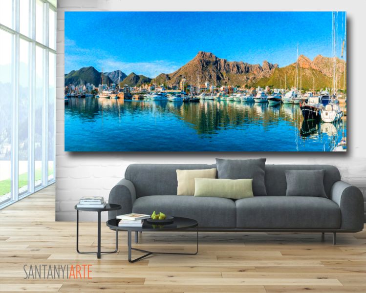 Port de Pollenca  - Kunst auf Leinwand  170x100cm