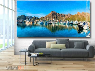 Port de Pollenca  - Kunst auf Leinwand  170x100cm