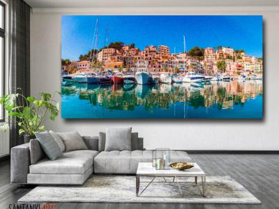 Port Soller - Kunst auf Leinwand  170x100cm