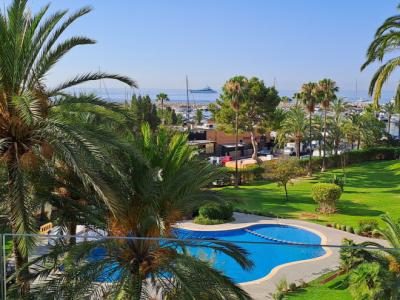Portals Nous : Saisonale Vermietung - Meerblick, direkter Zugang zum Hafen -trop. Garten m. Pool