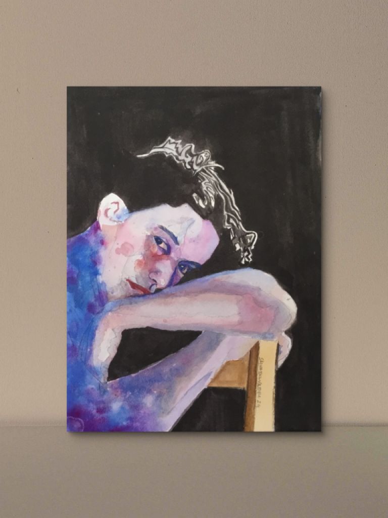 Portrait of blue woman