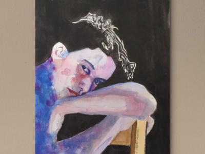 Porträt der blauen Frau