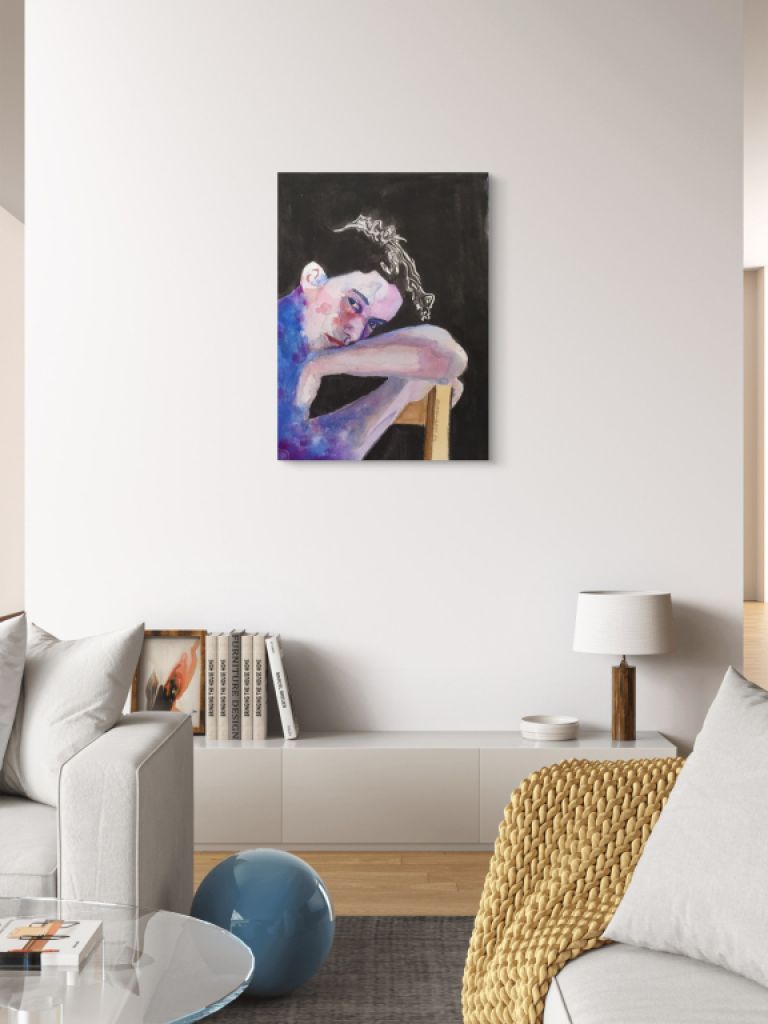 Portrait of blue woman