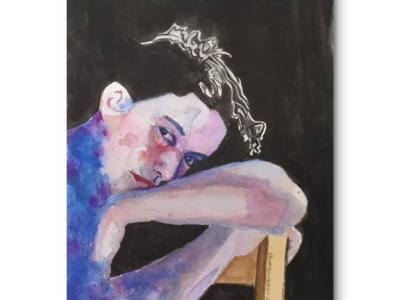 Portrait of blue woman