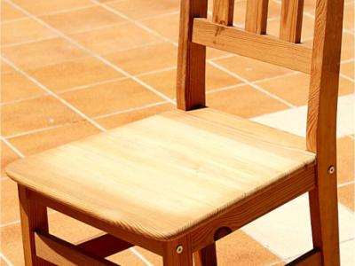 Square Wooden Table with 4 Chairs Set, Solid Real Wood, Pine