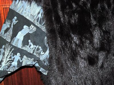 Raffinierte Pelz- Lederjacke, Unisex