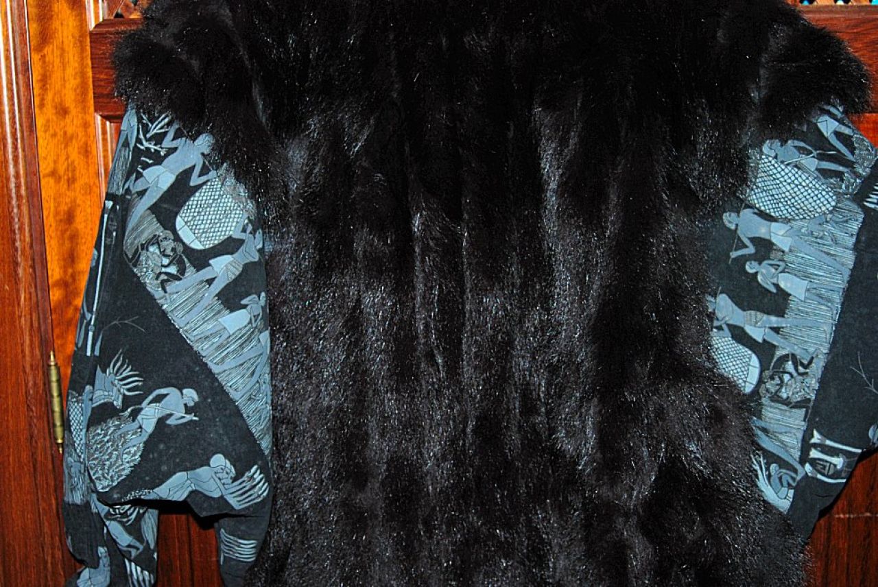 Raffinierte Pelz- Lederjacke, Unisex